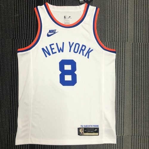 75th Retro Version New York Kinicks NBA White #8 Jersey-311