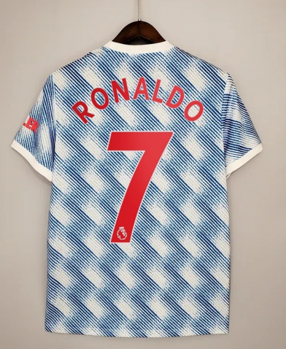 2021-2022 Manchester United Away blue and white #7 (RONALDO) Thailand soccer jersey AAA-416