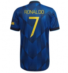 2021-2022 Manchester United 2nd Away Blue & Black #7 (RONALDO) Thai soccer jersey AAA-506/416