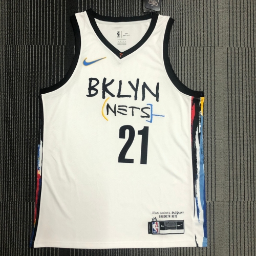 2020-2021 Graffiti Version NBA Brooklyn Nets White #21 Jersey-311