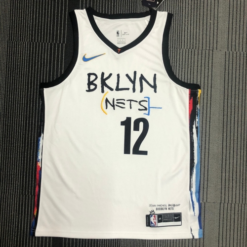 2020-2021 Graffiti Version NBA Brooklyn Nets White #12 Jersey-311