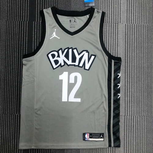 2020-2021 Feiren Version NBA Brooklyn Nets Gray #12 Jersey-311