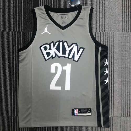 2020-2021 Feiren Version NBA Brooklyn Nets Gray #21 Jersey-311