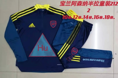 2021-22 Arsenal Royal Blue Thailand Soccer Tracksuit Uniform-815