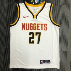 2020-2021 NBA Denver Nuggets White V Collar #27 Jersey-311