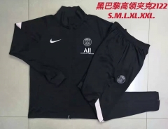 2021/2022 Paris SG Black High Collar Soccer Jacket Uniform-815