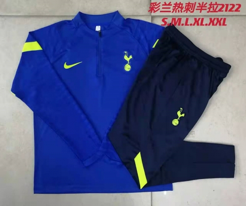 2021/2022 Tottenham Hotspur Cai Blue Thailand Soccer Tracksuit Uniform-815