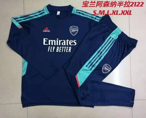 UEFA Champions League 2021-2022 Arsenal Royal Blue Soccer Tracksuit Uniform-815