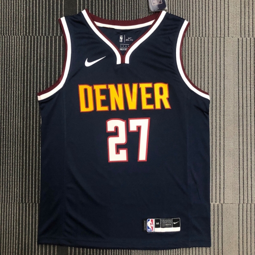 2020-2021 NBA Denver Nuggets Black V Collar #27 Jersey-311