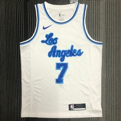 2021 Latin Version Lakers NBA White Round Collar #7 Jersey-311