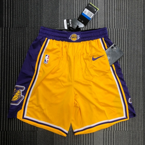 Los Angeles Lakers Yellow NBA Shorts-311