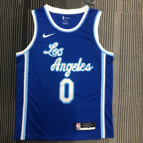 2021 Latin Version Lakers NBA Blue Round Collar #0 Jersey-311