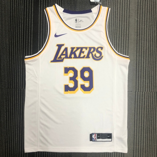 Los Angeles Lakets White Round Collar #39 NBA Jersey-311