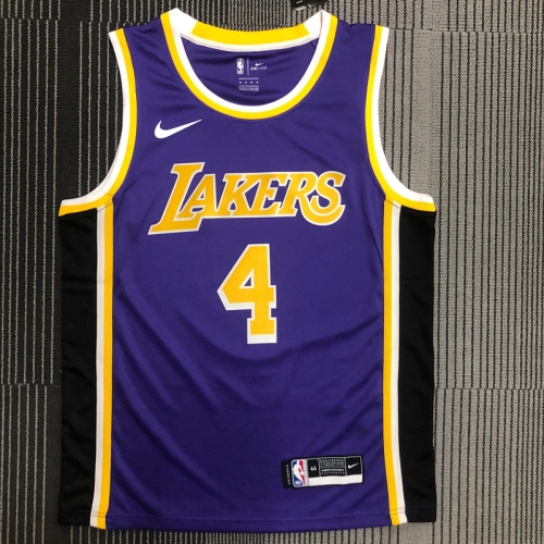 Nik Version Los Angeles Lakets Purple Round Collar #4 NBA Jersey-311