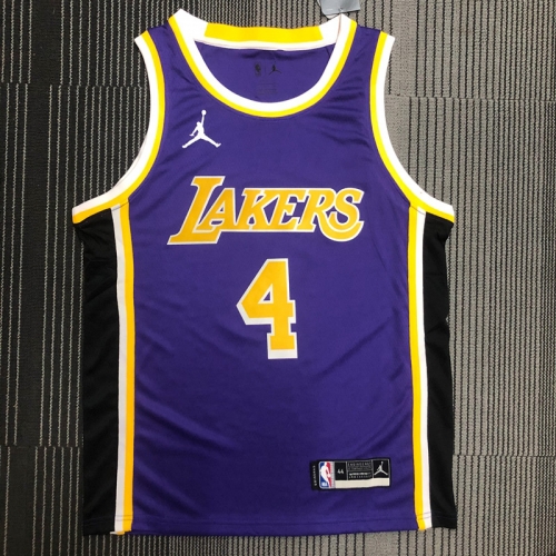 Feiren Version Los Angeles Lakets Purple Round Collar #4 NBA Jersey-311