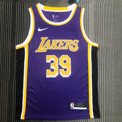 Nik Version Los Angeles Lakets Purple Round Collar #39 NBA Jersey-311