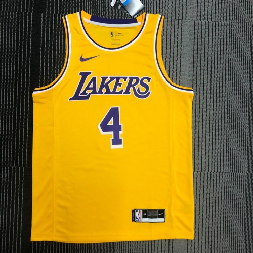 Los Angeles Lakets Yellow Round Collar #4 NBA Jersey-311