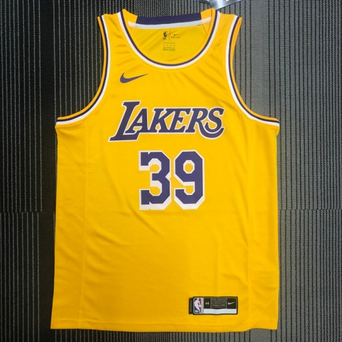 Los Angeles Lakets Yellow Round Collar #39 NBA Jersey-311