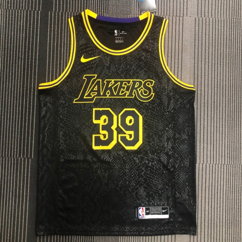 Snake skin Version Los Angeles Lakets Black #39 NBA Jersey-311