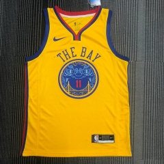 2018 Season Golden State Warriors Yellow #11 With China Dragon Pattern Jersey-311