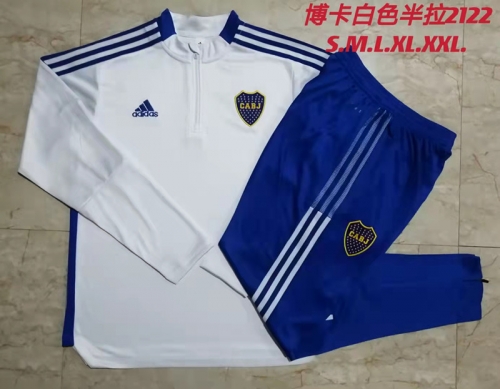 2021/22 Boca Juniors White Thailand Tracksuit Uniform-815
