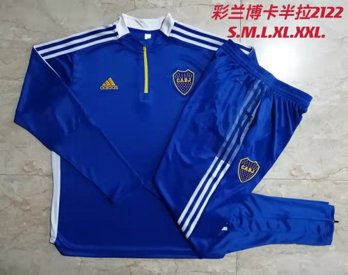 2021/22 Boca Juniors Blue Thailand Tracksuit Uniform-815