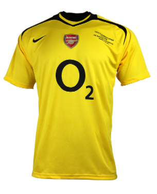 05-06 UCL Finals Version Arsenal Away Yellow Thailand Soccer Jersey AAA-710/811