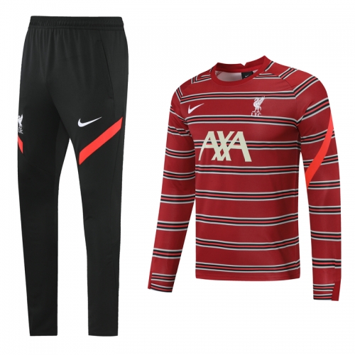 2021-22 Liverpool Red Round Collar Thailand Tracksuit Uniform-LH