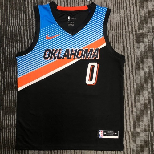 2021 Nik Version NBA Oklahoma City Thunder Blue & Black #0 Jersey-311