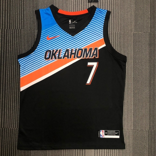 2021 Nik Version NBA Oklahoma City Thunder Blue & Black #7 Jersey-311