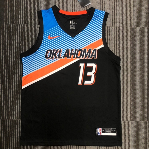 2021 Nik Version NBA Oklahoma City Thunder Blue & Black #13 Jersey-311