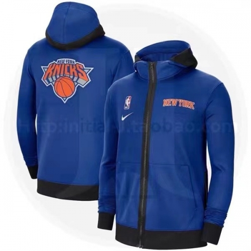 NBA New York Knicks Blue Soccer Jacket Top With Hat-311