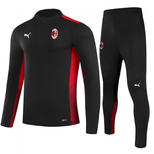 2021/20211 AC Milan Black Soccer Tracksuit Uniform-GDP