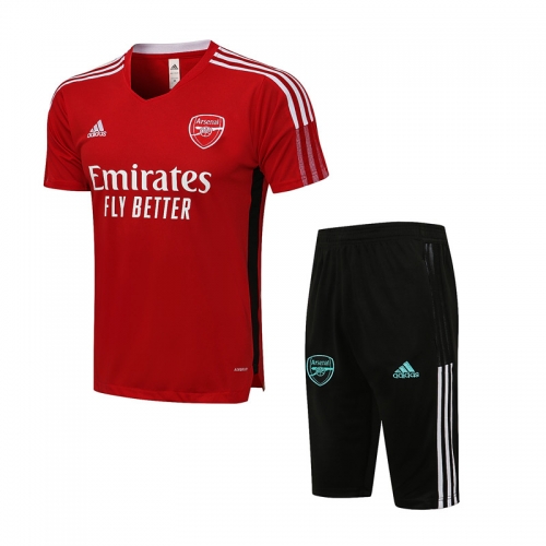 2021-22 Arsenal Red Shorts-Sleeve Thailand Tracksuit Uniform-815