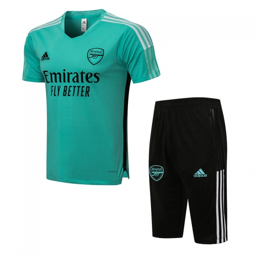 2021-22 Arsenal Green Shorts-Sleeve Thailand Tracksuit Uniform-815