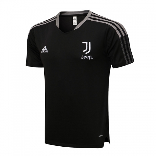 2021/2022 Juventus FC Black Short-Sleeve Thailand Soccer Tracksuit Top-815