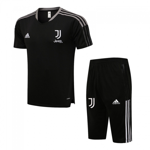 2021/2022 Juventus FC Black Short-Sleeve Thailand Soccer Tracksuit Uniform-815