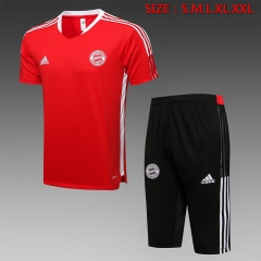 2021-22 Bayern München Red Shorts-Sleeve Thailand Tracksuit Uniform-815