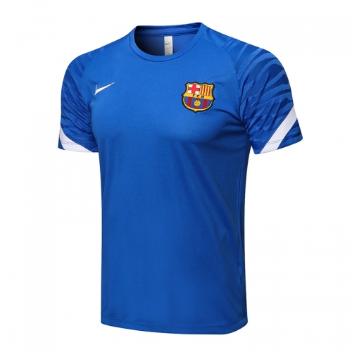 2021-22 Barcelona Cai Blue Shorts-Sleeve Thailand Tracksuit Top-815