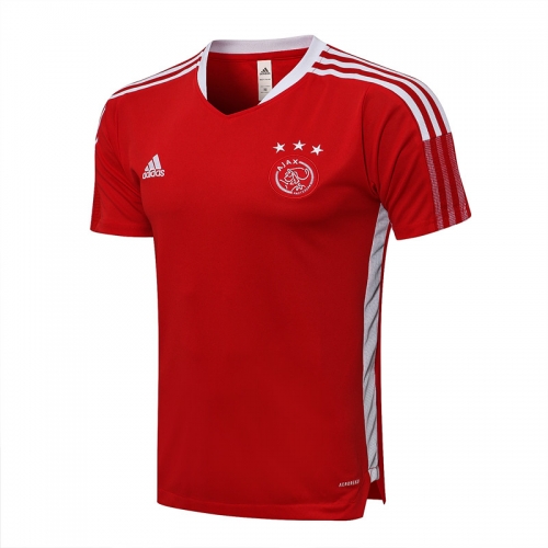 2021-22 Ajax Red Shorts -Sleeve Thailand Tracksuit Top-815