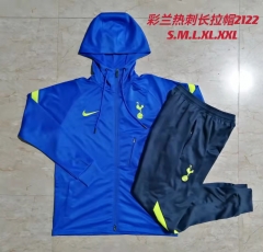 2021-22 Tottenham Hotspur Blue Thailand Soccer Jacket Uniform With Hat-815