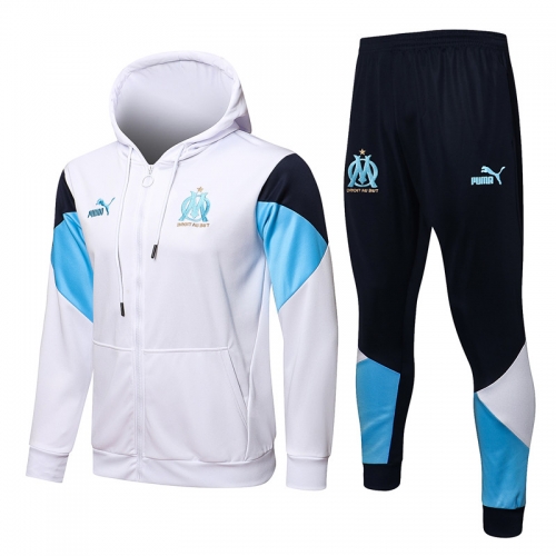 2021-22 Olympique de Marseille White Jacket Uniform With Hat-815