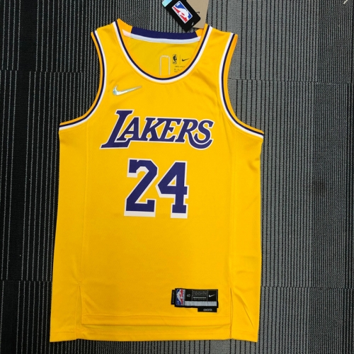 75th Anniversary Los Angeles Lakets Yellow Round Collar #24 NBA Jersey-311