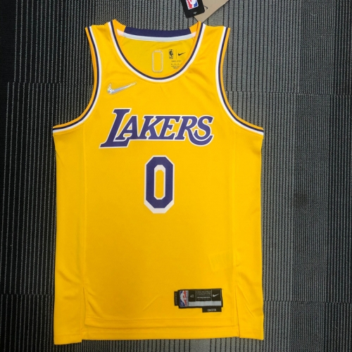 75th Anniversary Los Angeles Lakets Yellow Round Collar #0 ( WESTBROOK) NBA Jersey-311