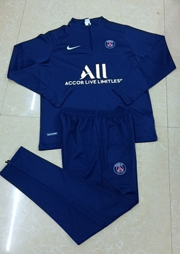 2021-2022 Paris SG Blue Thailand Soccer Tracksuit Uniform-411