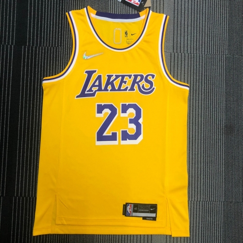 75th Anniversary Los Angeles Lakets Yellow Round Collar #23 NBA Jersey-311