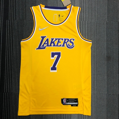 75th Anniversary Los Angeles Lakets Yellow Round Collar #7 NBA Jersey-311