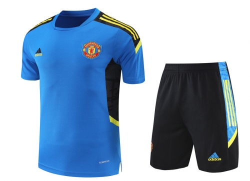 2021/2022 Manchester United Blue Training Thailand Soccer Uniform-418