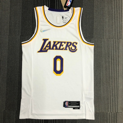 75th Anniversary Los Angeles Lakets White Round Collar #0 （KUZMA) NBA Jersey-311