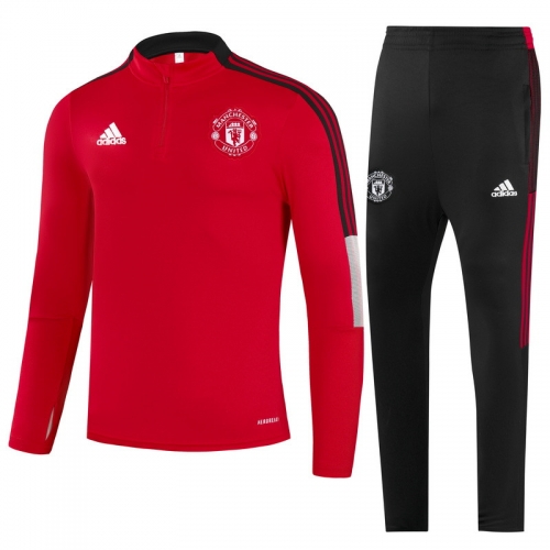 2021-22 Manchester United Red Thailand Tracksuit Uniform-GDP